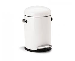 Simplehuman 4 5l Small White Retro Steel Step Trash Can Bathroom Trash Can Simplehuman Mid Modern Bathroom