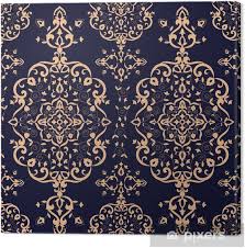 Bedding duvet cover sets printed baroque floral pattern 120gsm ultra soft zipper closure corner ties, baroque blue, king citanlistshop. Baroque Floral Pattern Vector Seamless Victorian Luxury Background Texture Vintage Flower Ornament Design For Wallpaper Fabric Swatch Backdrop Carpet Package Furniture Textile Canvas Print Pixers We Live To Change