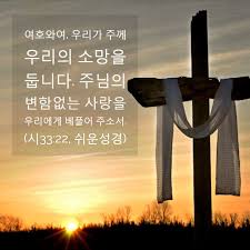 여호와여 우리가 주께 우리의 소망을 둡니다 주님의 변함없는 사랑을 우리에게 베풀어 주소서 시33 22 쉬운성경 우리의 소망이 사람이나 재물이나 권력에 둘 것이 아님을 우리는 압니다 그러나 우리는 끝없이 그것들을 추구 합니다 그럼에도 주님께서는