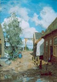 Willem Bastiaan Tholen Dorpsweg Met Ophaalbrug Kunstwerk Aquarellen Kunstenaar