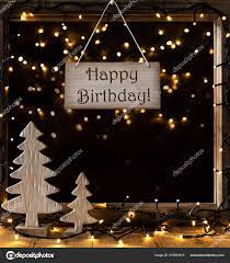 Happy Birthday Christmas Window Lights In Night Text Happy Birthday Stock Photo By C Nelosa 215852910