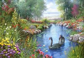 Castorland Puzzle 1500 Parca Black Swans Andres Orpinas Peyzaj Duzenlemesi Fikirleri Manzara Manzara Resimleri