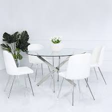 white faux leather dining chair with