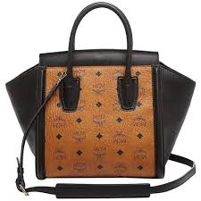Black And Brown Purse Pre Owned Mcm Kathy Visetos Tote Handbag Black Brown Satchel Black Handbag Tote Black Tote Purse Brown Satchel