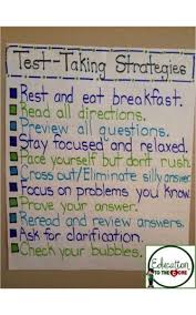 test taking tips anchor chart ideas for the classroom