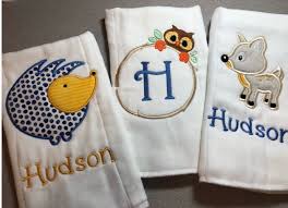 Baby Burp Cloths Personalized Burp By Abunchofstitches On Zibbet