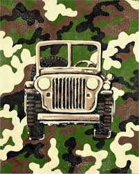 Camo Jeep Hand Painted Canvas Boy Room Art Hand Painted Canvas Hunting Decor