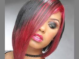 Black And Red Hair Styles Red And Black Hairstyles For Short Hair Black Hairstyles Hairstylesforshorthair Short Hair Styles Black Red Hair Bob Hairstyles