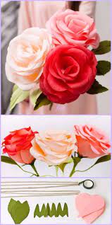 Diy Crepe Paper Rose Tutorial Wedding Flower Bouquet Paper Flowers Roses Paper Roses Paper Roses Bouquet