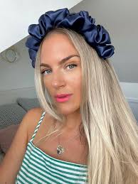 Navy Blue Silk Satin Scrunchie Crown Rouched Hair Band Headband Scrunch  Ruffle UK Statement Piece Wedding Races Party