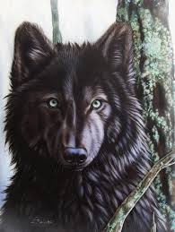 Anime Black And Brown Wolf Black Wolf By Sandi Baker Wolf Artwork Wolf Painting Wolf Poster