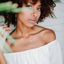 Off Center Moon and Stars Necklace Gold