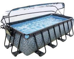 Das günstigste pool rechteckig gibt es schon ab 17,90 euro für das teuerste rechteckigen pools muss man bis zu 1.799,49 euro der durchschnittspreis für ein pool rechteckig liegt bei 438,85 euro. Aufstellpool Framepool Exit Stone Pool Rechteckig 400 X 200 X 100 Cm Grau Inkl Filteranlage Leiter Und Poolabdeckplane Bei Hornbach Kaufen