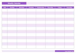 This blank weekly calendar offers a horizontal layout that will fit on standard paper sizes. Weekly Calendar Weekly Schedule Calendar Best