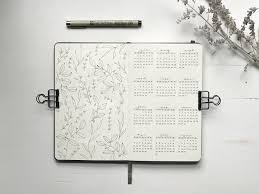 Year At A Glance Floral Minimal Design In 2020 Minimalist Bullet Journal Layout Bullet Journal Minimalist Bullet Journal Layout