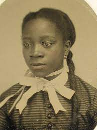 Civil War Era Tintype African American Black Young Woman Ringlet Ponytail Tinted Black History African History African American History
