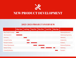 Red New Product Project Gantt Chart Template