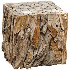 Uttermost 19 High Reclaimed Teak Wood Bunching Cube Table 3w530 Lamps Plus Natural Teak Wood Wood End Tables Side Table Wood