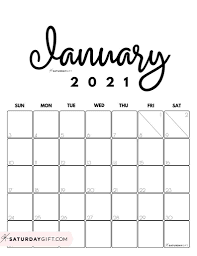 Cute Free Printable January 2021 Calendar Saturdaygift In 2020 Calendar Printables 2021 Calendar Vertical Calendar