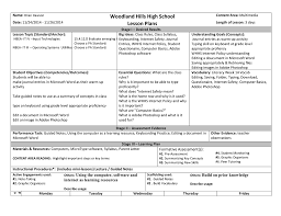 Woodland Hills High School Lesson Plans