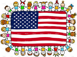 Black American Flag Vector Art Patriotic Happy Children Friends Holding Usa American Flag Cartoon Illustration Stock Vector Art 10475683 Cartoon Illustration Flag Cartoon Kids