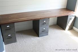 Shop with afterpay on eligible items. Custom Desk With Painted Metal File Cabinets And Butcher Block Desk Top Www Meadowlakeroad Com Guest Room Office Butcher Block Desk Butcher Block Desk Top