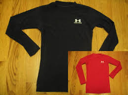 Details About Under Armour Heatgear Long Sleeve Shirt Youth Ysm Ymd Ylg Red Black Silver Green