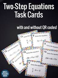 These Two Step Equations Task Cards Are So Fun For Algebra And Pre Algebra Students To Practice Solving Equatio Two Step Equations Algebra Task Cards Equations