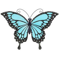 These diy butterfly wall decor ideas are great for any room and your kid's room is not an exception either. Luxen Home Blue Butterfly Glass And Metal Outdoor Wall Decor Whao1167