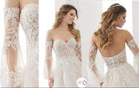 Detachable Sleeves Bridal Wear Wedding Dresses Lace Custom Bridal