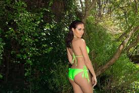 Busty brunette beauty strips on her webcam show. Chloe Goodman Strips Down To A Bikini And Sizzles For New Swimwear Shoot Mirror Online