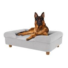 Amazon.com : Omlet Elevated Memory Foam Bolster Dog Bed with Round Wooden  Feet | Easy to Clean, Removable and Machine Washable Cover | Orthopedic |  Large, Stone Grey : Pet Supplies