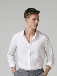 Slim Fit Dyed Linen Shirt - Men - Massimo Dutti Linen Shirt Men White Shirt Men Men Shirt Style