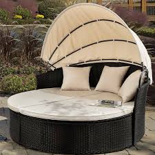 Leiston Round Patio Daybed With Cushions Patio Daybed Outdoor Daybed Patio Sectional