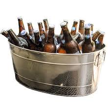 Stainless Steel Drink Cooler Party Tub Ice Chest Patio Furniture Table Top Beer Beverage Tub Party Beverage Tub Beverage Cooler