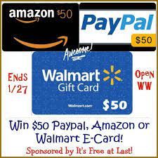 If you accept cookies, we'll also use them to show you personalized paypal ads when you visit other sites. One More Cash Gift 50 Paypal Amazon Or Walmart E Gift Card