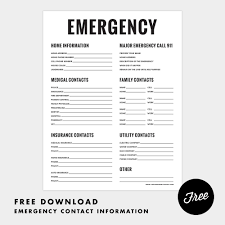 Squarespace Claim This Domain Emergency Contact List Emergency Preparedness Plan Emergency Binder Printables