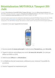 Motorola Timeport 250 Jade Manuel de ...