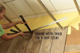 Did We Really Need Two Drop Ceilings In The Guest Bedroom The Space Between Dropped Ceiling Basement Ceiling Guest Bedroom