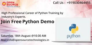 Attend Free Python Programming Demo Scheduled By Domain Experts At Open Source Technologies On 18th August 10 30 Am Programing Knowledge Train Python