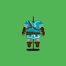 Cyfrowo i wydrukowany na kartonie. Botw Link S Tunic Pixel Art Zelda Amino