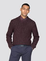 From chunky fisherman sweaters to aran knit sweaters, in a variety with styles, shop for the latest range from asos. Burgundy Cableknit Crew Jumper By Ben Sherman Thread Com