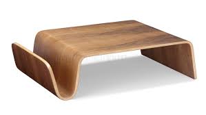 The rectangular table is made from solid mango wood and is supported by four hairpin legs with a gold finish for some retro vibes. Walnut Bentwood Modern Artistic Coffee Table