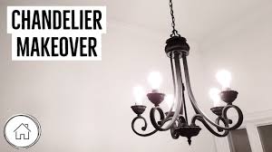 And after 16 years of living with an ugly fluorescent light box i now have an open ceiling with a pretty little light to replace it hanging in my kitchen. Diy Chandelier Update Easy How To With Spray Paint Youtube