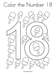 I glued 18 __________ coloring page. Color The Number 18 Coloring Page Twisty Noodle