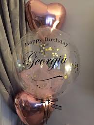 You only turn 16 once, so help make sure it's memorable! Rose Gold Pink Tulle Confetti Bubble Balloon Bouquet Birthday Balloons Birthday Balloons Pictures Personalized Balloons