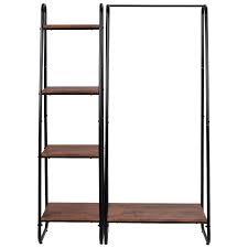 Extends sideways as well as up. Williston Forge Guenther Heavy Duty Clothes Rail Metal Coat Stands With Shoe Rack Storage Cabinet Wardrobe 4 Tiers Ladder Bookshelf Shelving Unit Vintage Wood Reviews Wayfair Co Uk