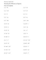 Click show answer underneath the problem to see the answer. Factoring The Difference Of Squares Worksheet