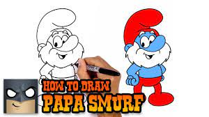 How To Draw Papa Smurf - Youtube