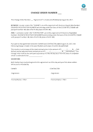 Change Order Number How To Write A Change Order Number Download This Contract Requiring A Change In The Templates Business Template Number Templates